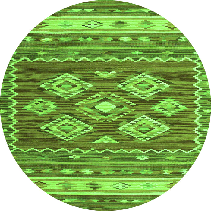 Machine Washable Southwestern Green Country Area Rugs, wshcon1001grn