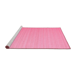 Sideview of Machine Washable Abstract Pink Contemporary Rug, wshcon1002pnk