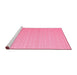 Sideview of Machine Washable Abstract Pink Contemporary Rug, wshcon1002pnk