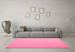 Machine Washable Abstract Pink Contemporary Rug in a Living Room, wshcon1002pnk