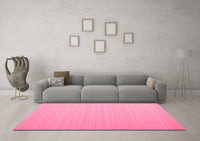 Machine Washable Abstract Pink Contemporary Rug, wshcon1002pnk