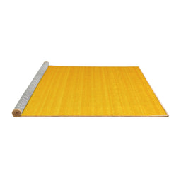 Sideview of Machine Washable Abstract Yellow Contemporary Rug, wshcon1002yw