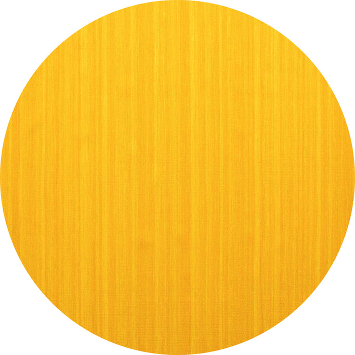 Round Abstract Yellow Contemporary Rug, con1002yw