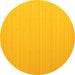 Round Abstract Yellow Contemporary Rug, con1002yw