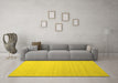 Machine Washable Abstract Yellow Contemporary Rug in a Living Room, wshcon1003yw