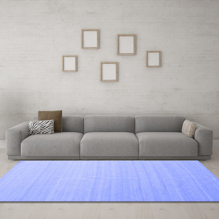 Machine Washable Abstract Blue Contemporary Rug in a Living Room, wshcon1003blu