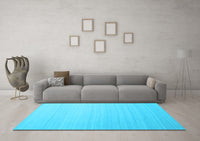 Machine Washable Abstract Light Blue Contemporary Rug, wshcon1003lblu