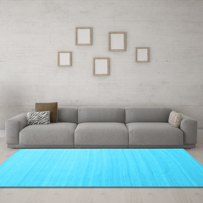 Machine Washable Abstract Light Blue Contemporary Rug in a Living Room, wshcon1003lblu