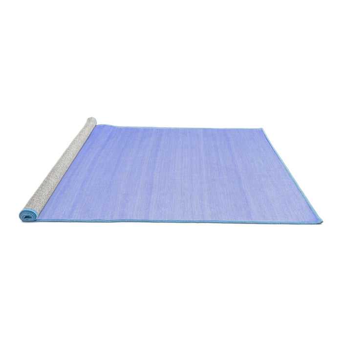 Sideview of Machine Washable Abstract Blue Contemporary Rug, wshcon1003blu