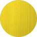 Round Abstract Yellow Contemporary Rug, con1003yw