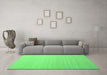 Machine Washable Abstract Emerald Green Contemporary Area Rugs in a Living Room,, wshcon1003emgrn