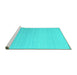 Sideview of Machine Washable Abstract Turquoise Contemporary Area Rugs, wshcon1003turq