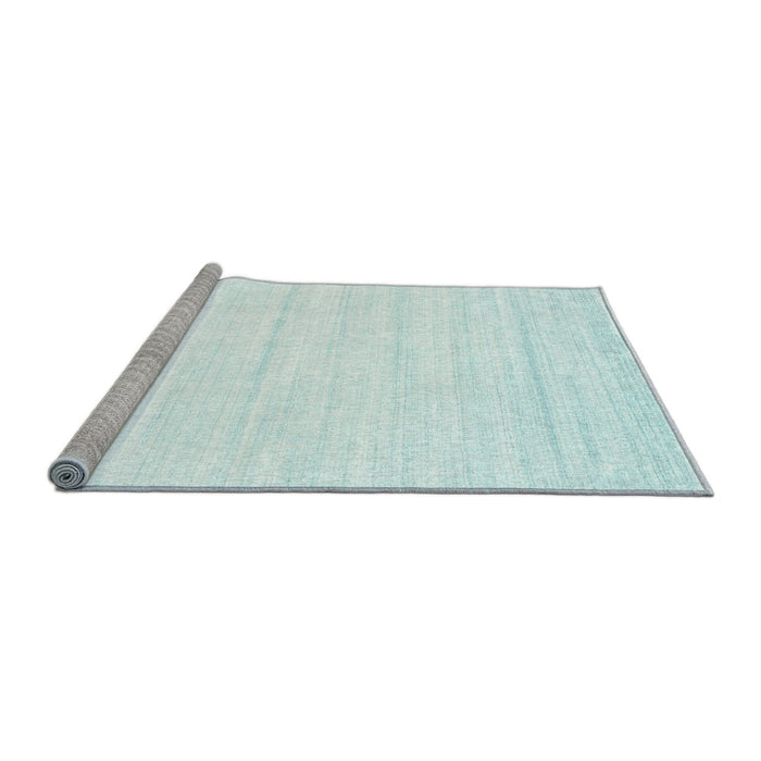 Serging Thickness of Machine Washable Contemporary Light Slate Blue Rug, wshcon1004