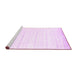 Sideview of Machine Washable Abstract Pink Contemporary Rug, wshcon1004pnk