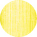 Round Machine Washable Abstract Yellow Contemporary Rug, wshcon1004yw