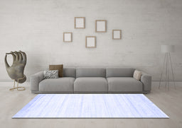 Machine Washable Abstract Blue Contemporary Rug in a Living Room, wshcon1004blu