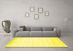 Machine Washable Abstract Yellow Contemporary Rug in a Living Room, wshcon1004yw