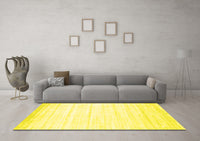 Machine Washable Abstract Yellow Contemporary Rug, wshcon1004yw