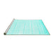 Sideview of Machine Washable Abstract Turquoise Contemporary Area Rugs, wshcon1004turq