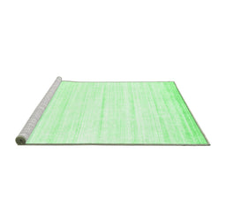Sideview of Machine Washable Abstract Emerald Green Contemporary Area Rugs, wshcon1004emgrn