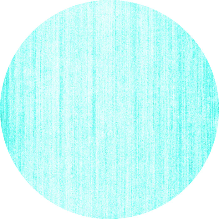 Round Abstract Turquoise Contemporary Rug, con1004turq