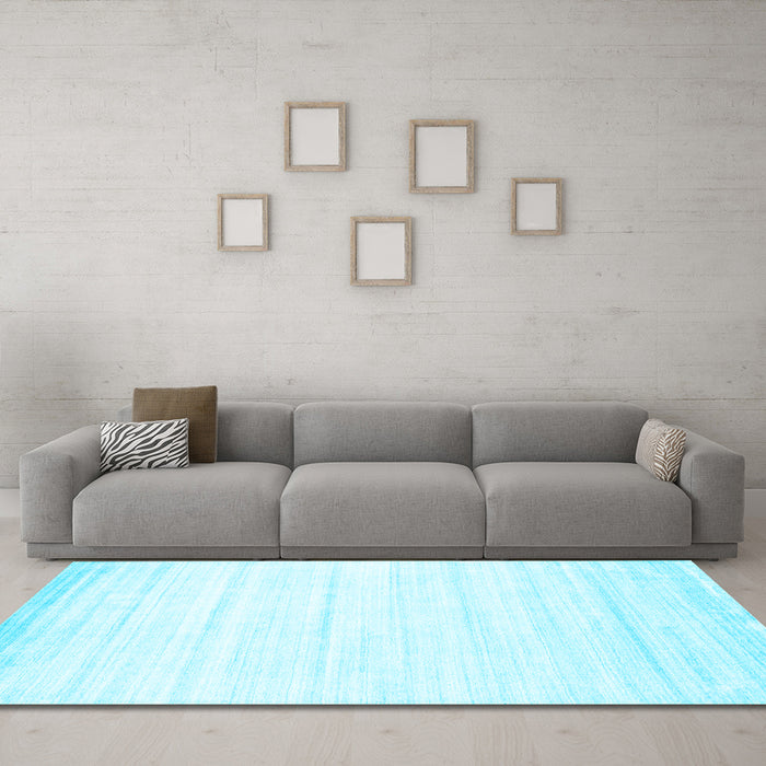 Machine Washable Abstract Light Blue Contemporary Rug in a Living Room, wshcon1004lblu