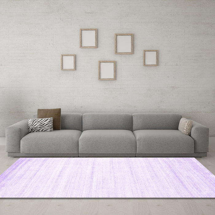 Machine Washable Abstract Purple Contemporary Area Rugs in a Living Room, wshcon1004pur