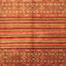 Round Machine Washable Southwestern Orange Country Area Rugs, wshcon1005org