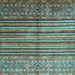 Square Southwestern Light Blue Country Rug, con1005lblu