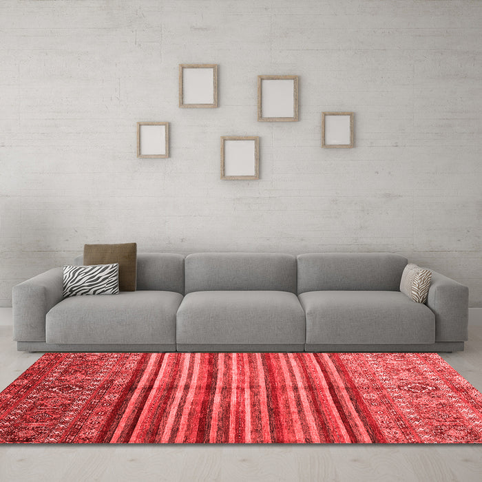 Country Red Washable Rugs
