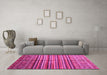 Machine Washable Southwestern Pink Country Rug in a Living Room, wshcon1005pnk