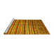 Sideview of Machine Washable Southwestern Yellow Country Rug, wshcon1005yw