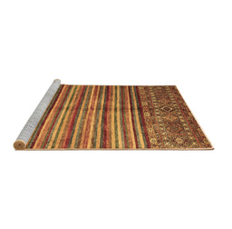 Sideview of Machine Washable Southwestern Brown Country Rug, wshcon1005brn