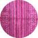 Round Southwestern Pink Country Rug, con1005pnk