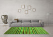 Machine Washable Southwestern Green Country Area Rugs in a Living Room,, wshcon1005grn