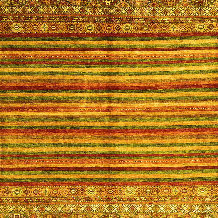 Machine Washable Southwestern Yellow Country Rug, wshcon1005yw