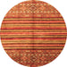 Machine Washable Southwestern Orange Country Area Rugs, wshcon1005org