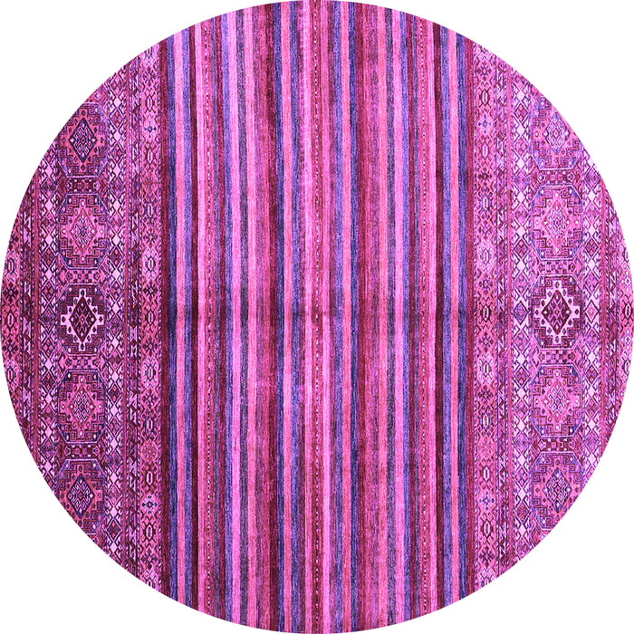 Round Machine Washable Southwestern Purple Country Area Rugs, wshcon1005pur