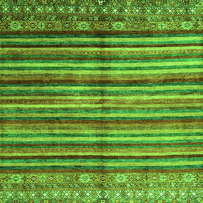 Serging Thickness of Machine Washable Southwestern Green Country Area Rugs, wshcon1005grn