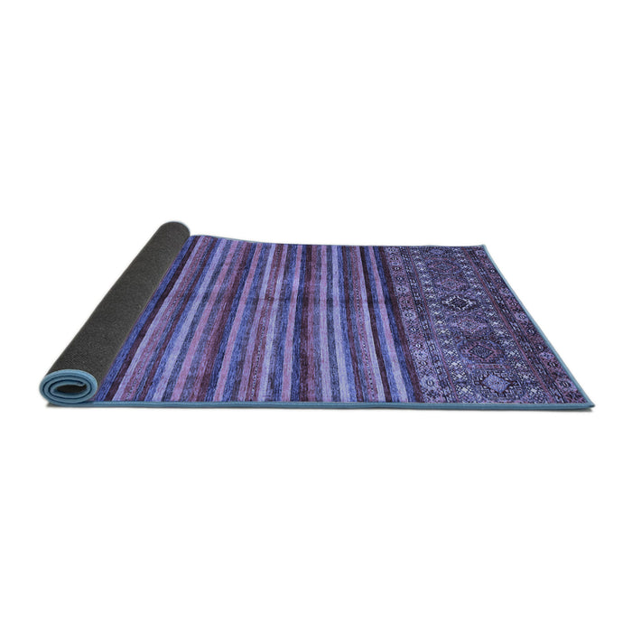 Sideview of Southwestern Blue Country Rug, con1005blu