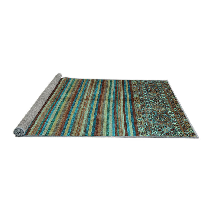 Sideview of Machine Washable Southwestern Light Blue Country Rug, wshcon1005lblu
