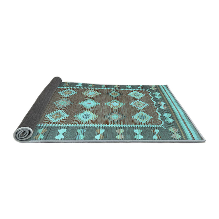 Sideview of Southwestern Light Blue Country Rug, con1006lblu