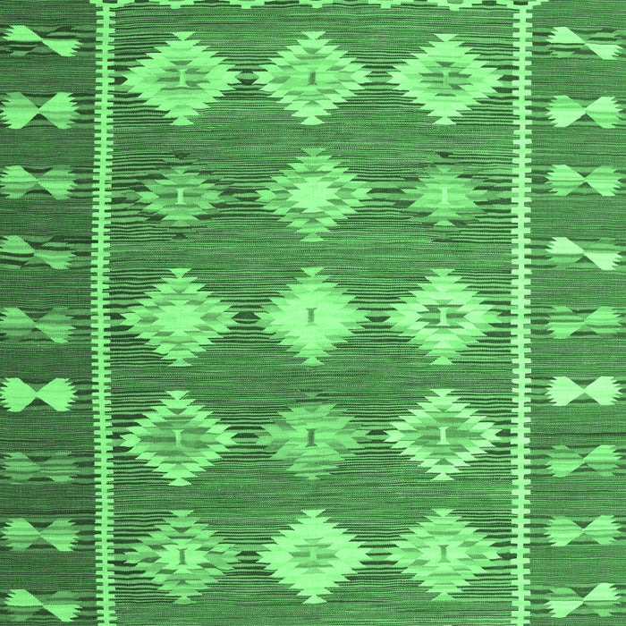 Machine Washable Southwestern Emerald Green Country Area Rugs, wshcon1006emgrn