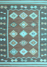 Southwestern Light Blue Country Rug, con1006lblu