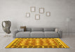 Machine Washable Southwestern Yellow Country Rug in a Living Room, wshcon1006yw