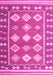 Machine Washable Southwestern Pink Country Rug, wshcon1006pnk