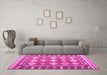 Machine Washable Southwestern Pink Country Rug in a Living Room, wshcon1006pnk