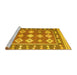 Sideview of Machine Washable Southwestern Yellow Country Rug, wshcon1006yw