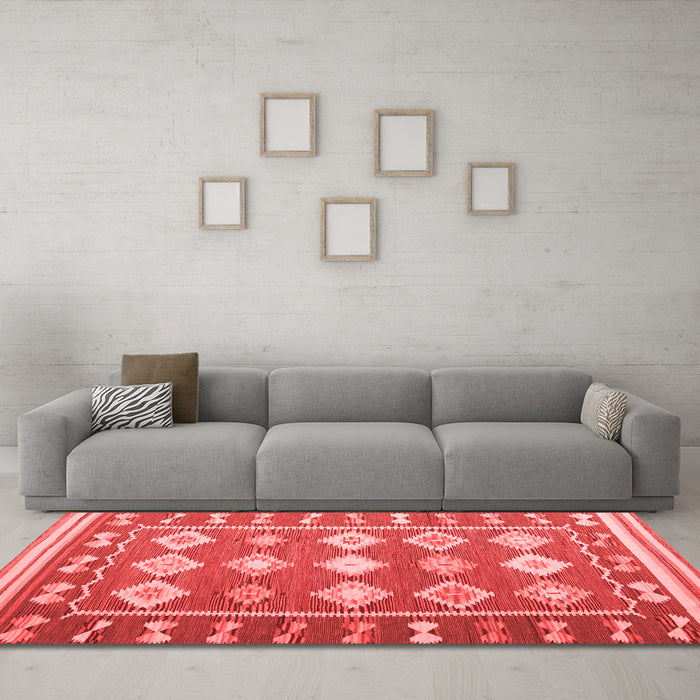 Country Red Washable Rugs