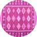 Round Southwestern Pink Country Rug, con1006pnk